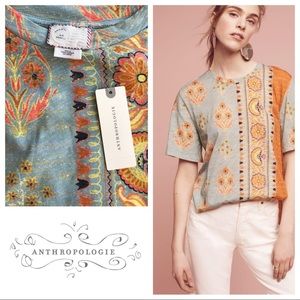Anthropologie Short Sleeve Top Sz XS NWT